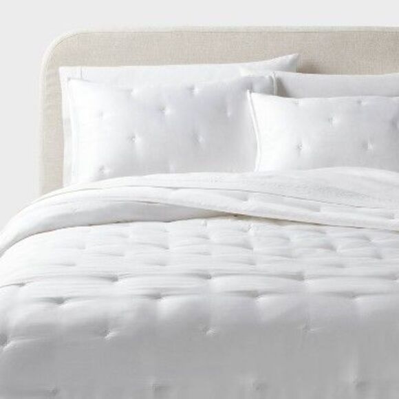 Threshold Other - Open Box - Threshold - 3pc King TENCEL Comforter and Sham Set White - Thr White